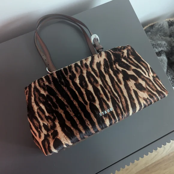NWT STAUD BRANDO BAG | LADY LEOPARD CACAO - Picture 2 of 5